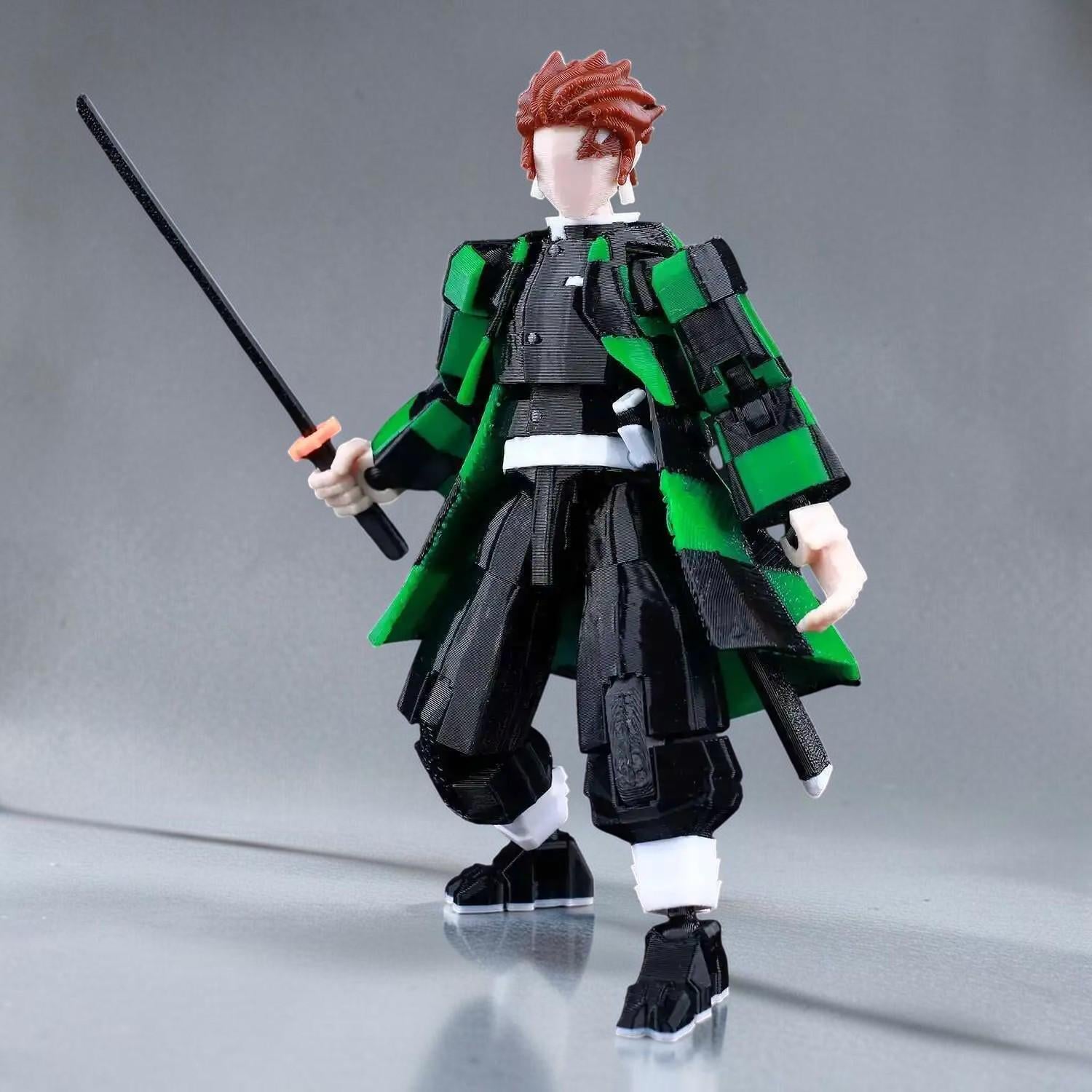 3D Printed Demon Slayer Akaza Kamado Tanjirou Anime Multi-Jointed Shapeshift Toys Action Figures Mannequin Model Ornaments Gifts Toy