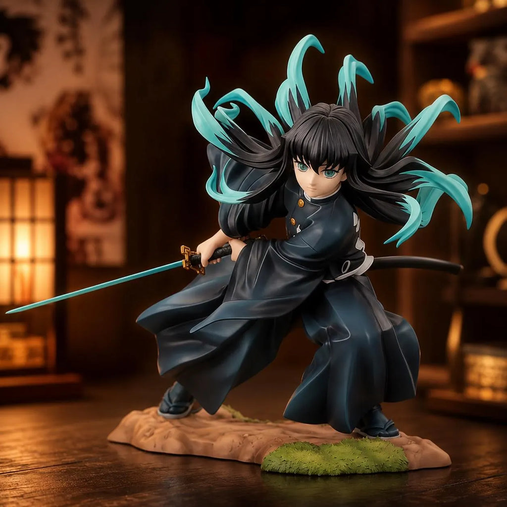 Muichiro Tokito Anime Figure Demon Slayer 18Cm Articulated Battle Statue PVC Collectible Desk Decor Manga Gift Room Decor Display