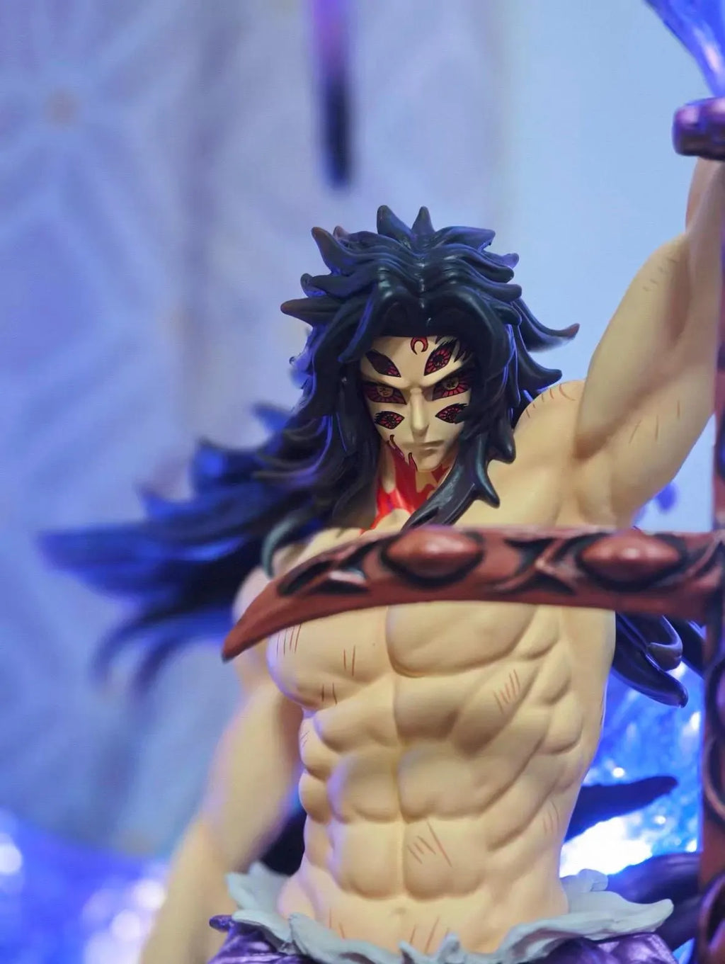 Kokushibo Demon Slayer Fan Figure | Upper Moon One LED Statue | Kimetsu No Yaiba Fan Gift | Dark Anime Collectible