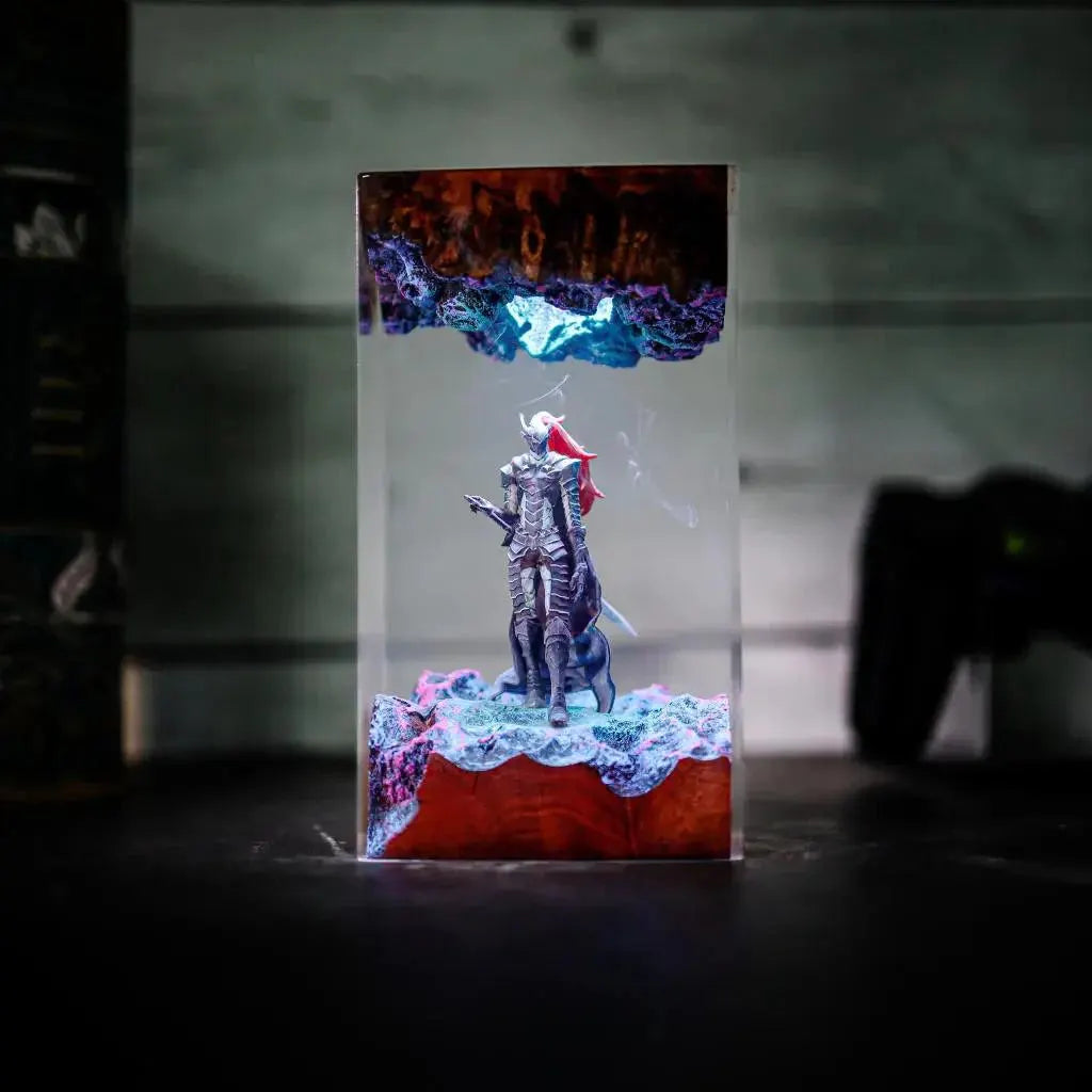 Shadow Monarch & Ant King Resin Lamp - So.Lo Leve.Ling Night Light, Handmade Anime Resin Lamp