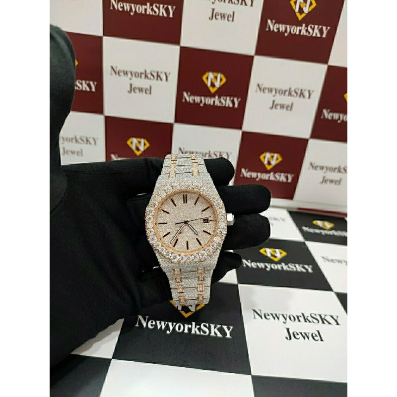 Hip Hop Shimmering Watch Case and Fashionable Strap; A Fashionable Dial Suitable for Both Men and Women; Vintage Style Perfect for Parties, Father's Day or Birthday Gifts, Perfect for Families, Essential for Rap Parties, Handmade, Party Stars