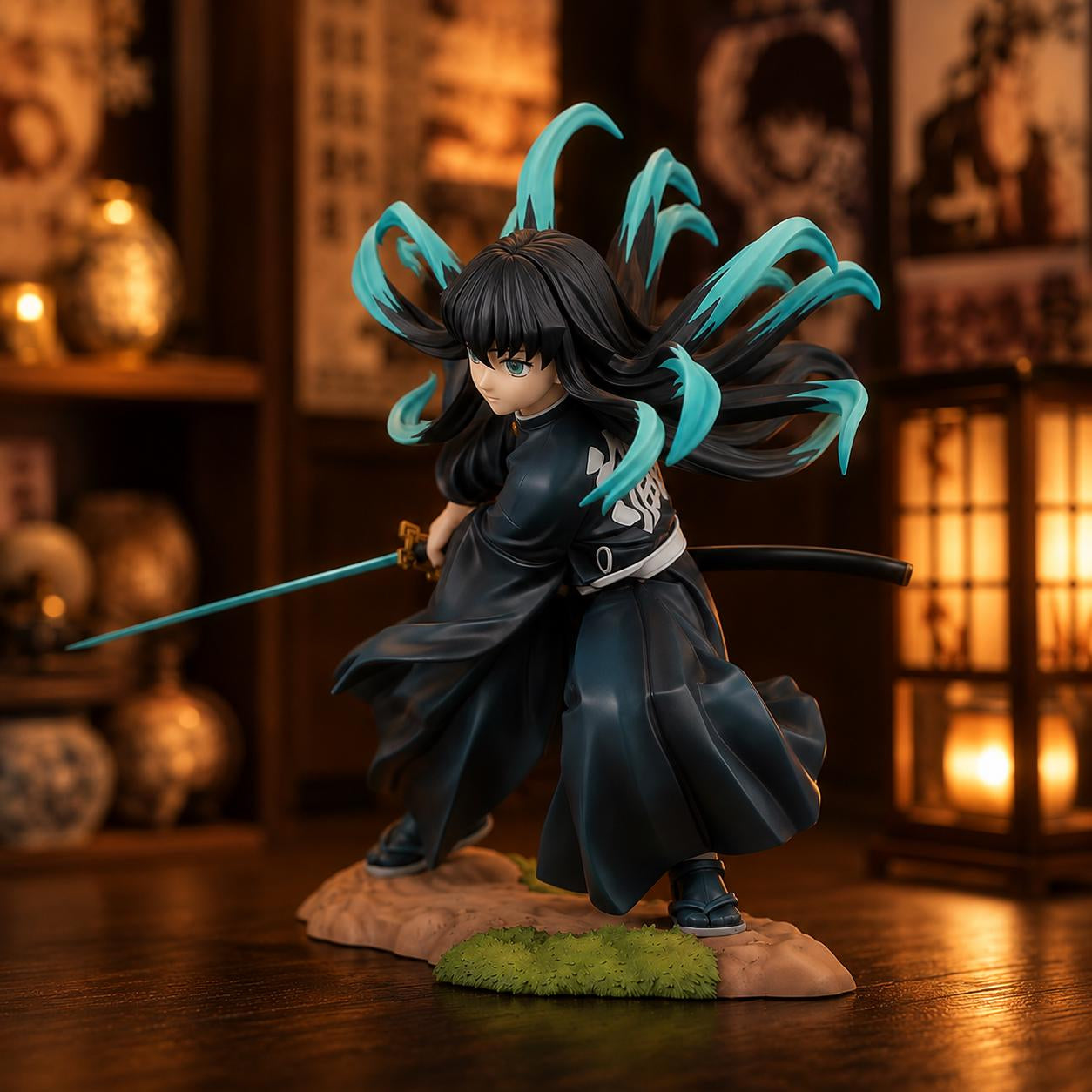 Muichiro Tokito Anime Figure Demon Slayer 18Cm Articulated Battle Statue PVC Collectible Desk Decor Manga Gift Room Decor Display