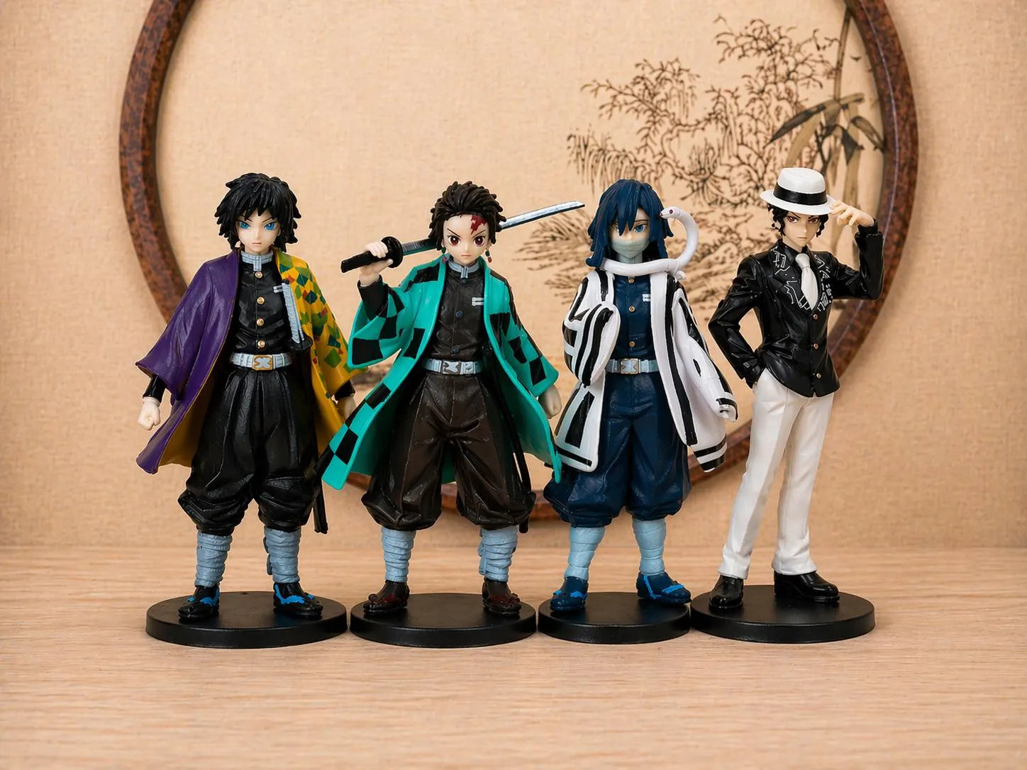 Demon Slayer Figure Set, Tanjiro Tomioka Obanai Muzan Anime Collectible Statues, Kimetsu No Yaiba PVC Model Gift