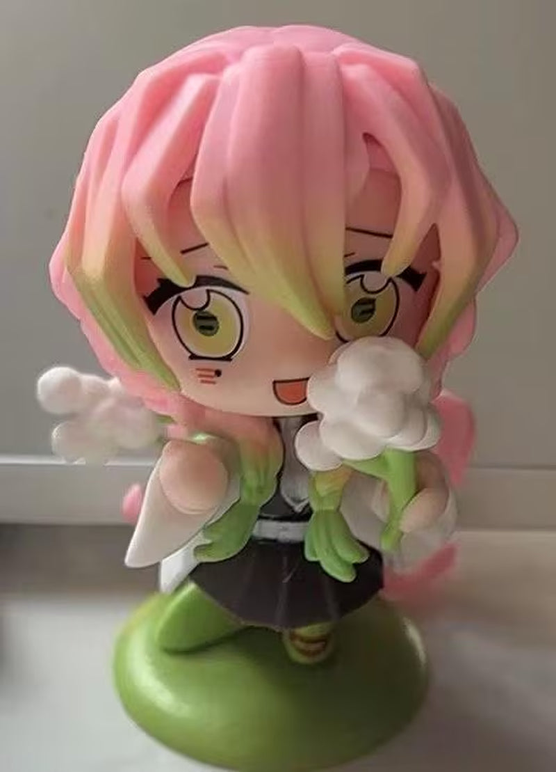 Mitsuri Kanroji Figure – Cute Demon Slayer Chibi Collectible Figurine, Anime Gift for Fans, Desk Decoration, Manga Girl Statue