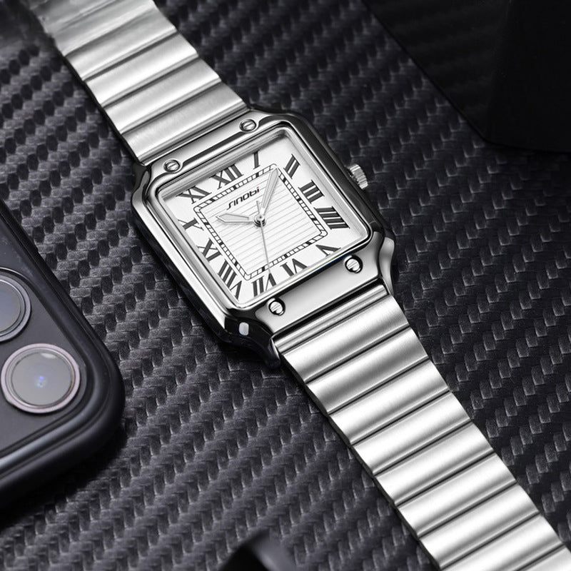 Men's Watch Square Business Steel Belt Watch