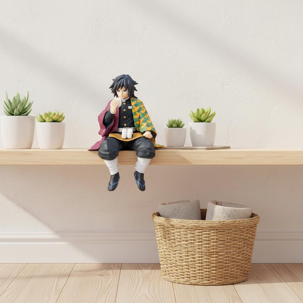 Giyu Tomioka Sitting Figure | Demon Slayer Anime Decor | Manga Collectible Desk Toy