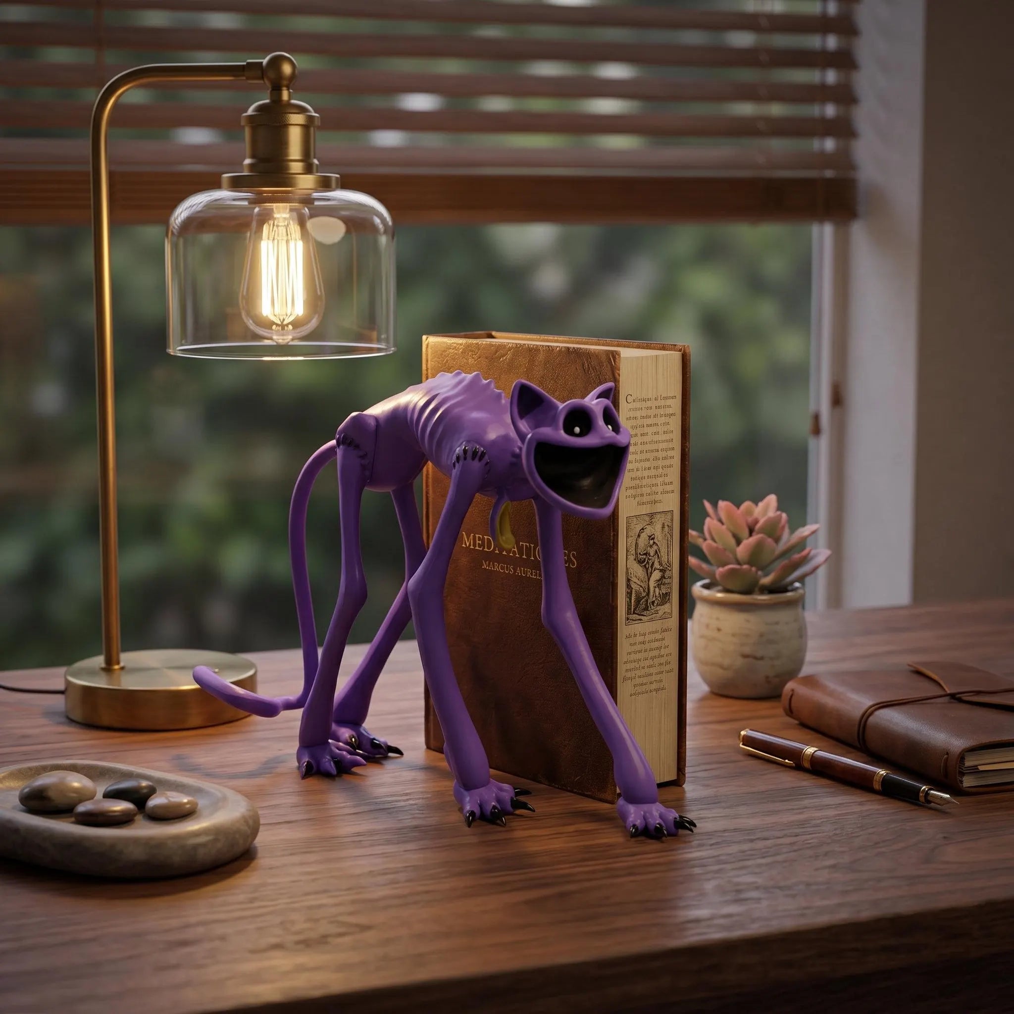 Catnap Figure Smiling Critters Poppy Playtime Chapter 3 Collectible Horror Monster Statue Spooky Gamer Desk Decor Creepy Purple Cat Toy Gift