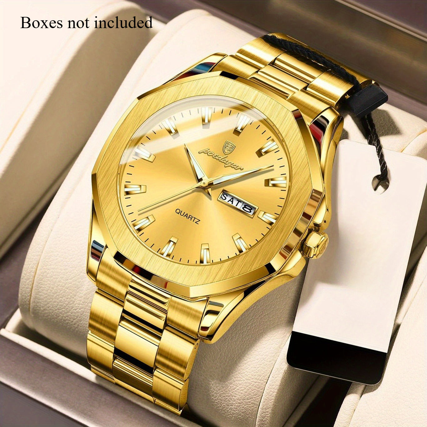 POEDAGAR Stainless Steel Casual Style Trendy Men'S Quartz Watch Multi Functional Display Watch Let Beauty Start From This Moment