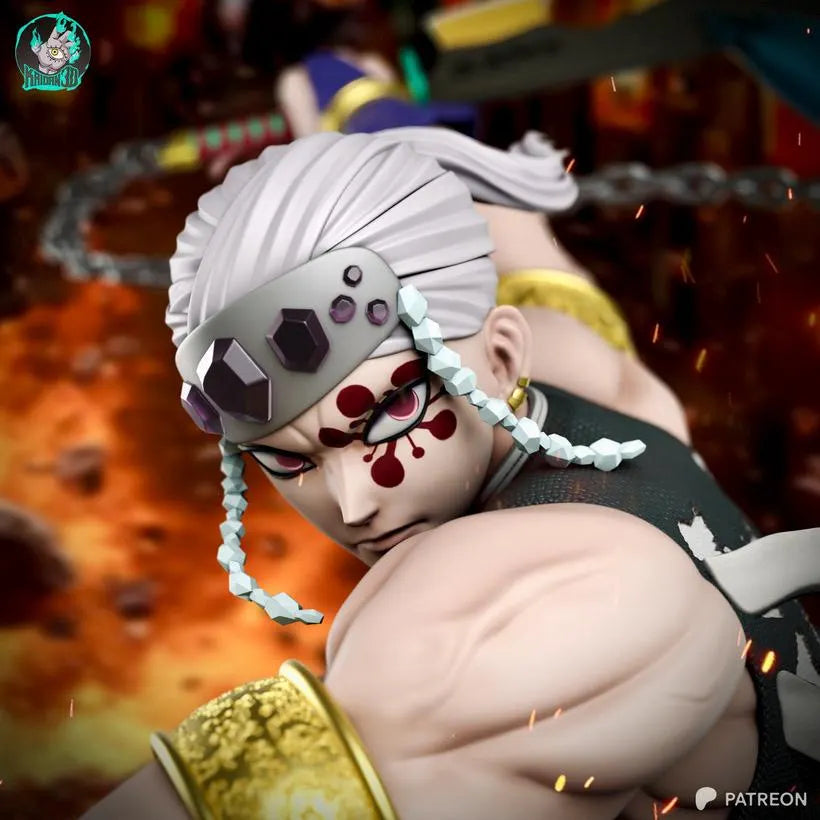 The Flashy Pillar - Anime Master Ninja Monster Slayer Tengen Uzui Resin Figure 16K