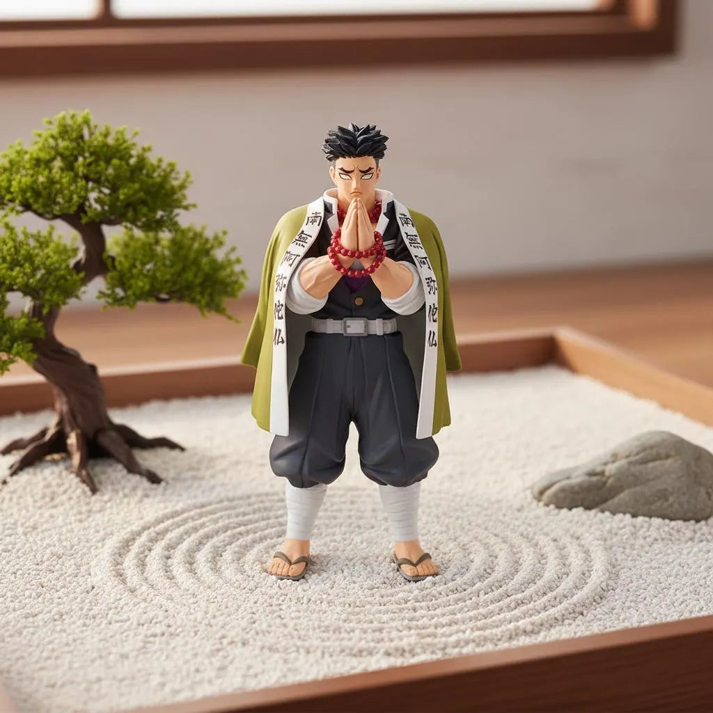 Red Prayer Beads Figure | Gyomei Himejima Hashira Statue | Demon Slayer Anime Collectible
