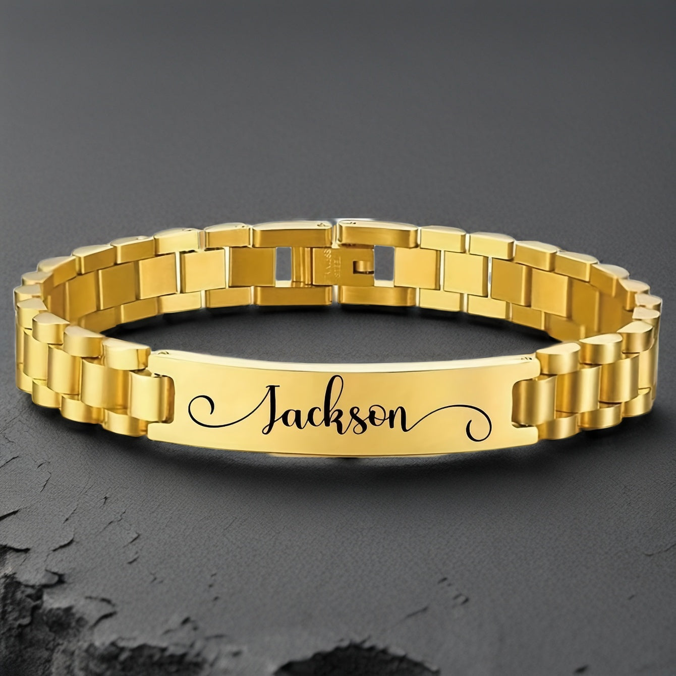 1pc Personalized Custom 304 304 Stainless Steel Retro Name Bracelet - Engraved Nameplate Jewelry Gift for Men And Women, Customizable Date, Personalized, Unique, Custom Teen Fashion Jewelry, Fashionable Outfit, Perfect Outfit for Grand Festivals