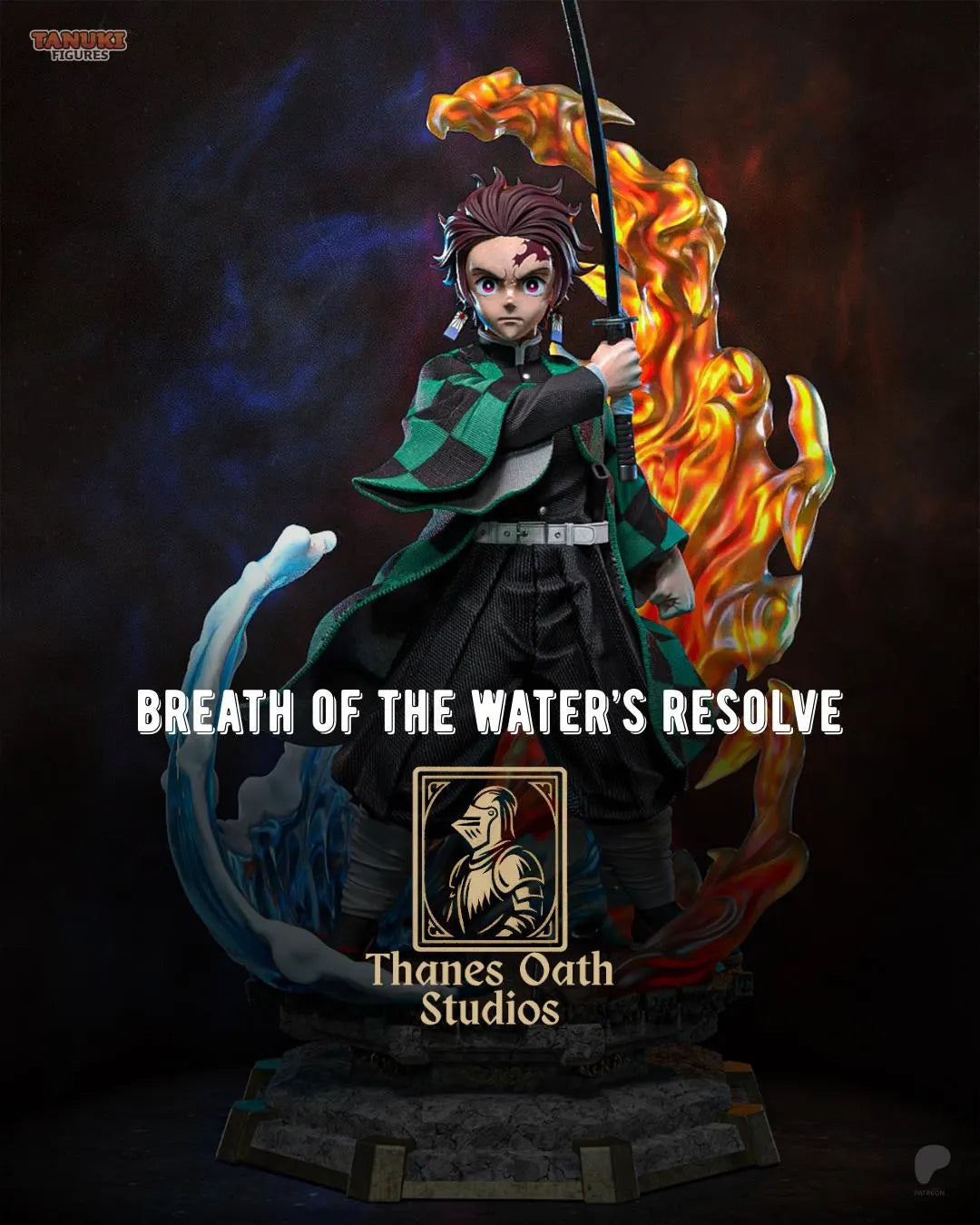 Breath of the Water’S Resolve - Demon Killer Water Breathing Anime Swordsman Tanjiro Kamado Resin Figure 16K
