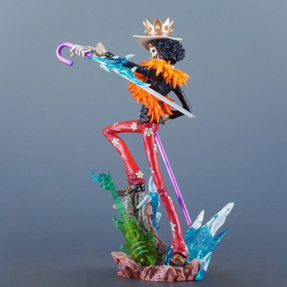 33cm/12.99in Anime ONE PIECE Figure Brook Action Figures Pvc Burukku Statue Desktop Ornamen Collection Model Toys Gifts