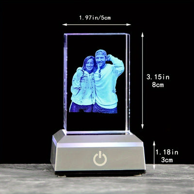 1pc of Customized Photo Crystal Night Light, a Decorative Tabletop Item for The Bedroom And Living Room, Featuring a Colorful Lamp Base Powered By, Perfect for Valentine'S Day, Mother'S Day, Christmas, And As a Delightful Surprise Gift for Friends