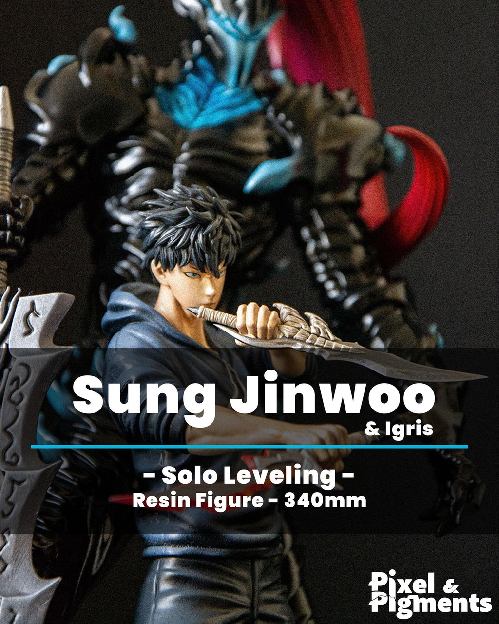 Sung Jinwoo Anime - Hand Painted - Resin Print