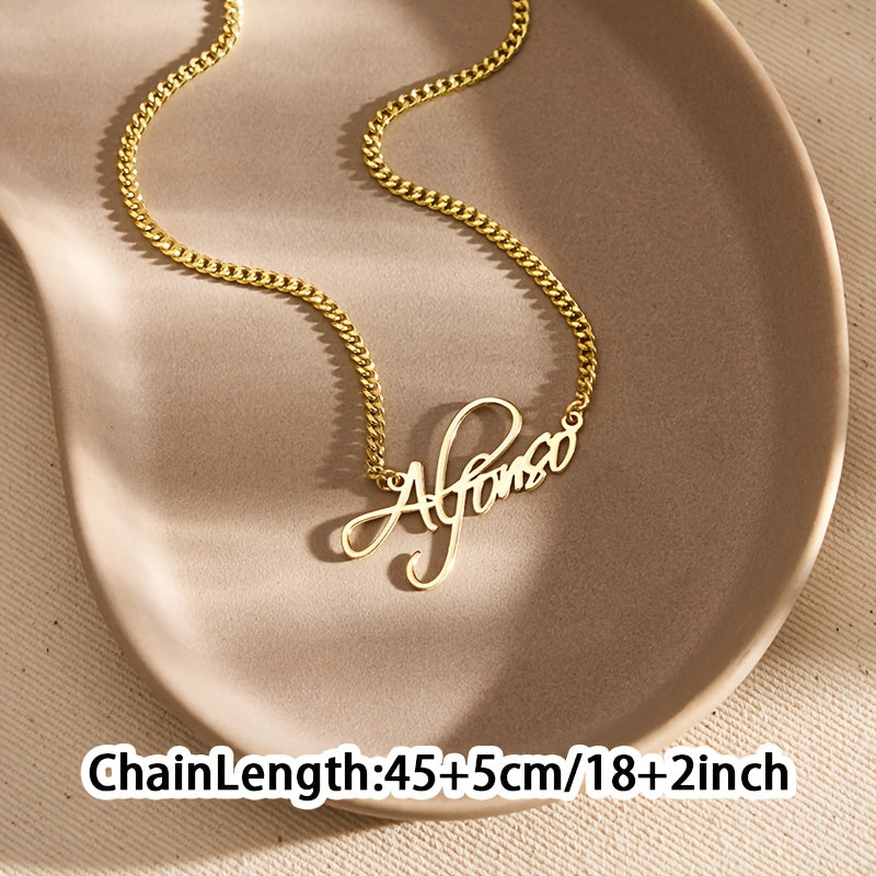 A Custom-Made Exquisite Name Necklace (With Chain), Name Chain Necklace, Nameplate Necklace, Cuban Link Necklace, a Birthday Gift for Mom, Christmas Present