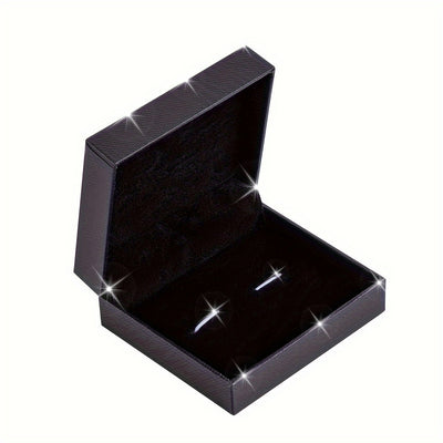 Classic Black Velvet - Flip-Top Men's Cufflink Gift Box (Cufflinks Not Included) - Jewelry Packaging Case - 1pc