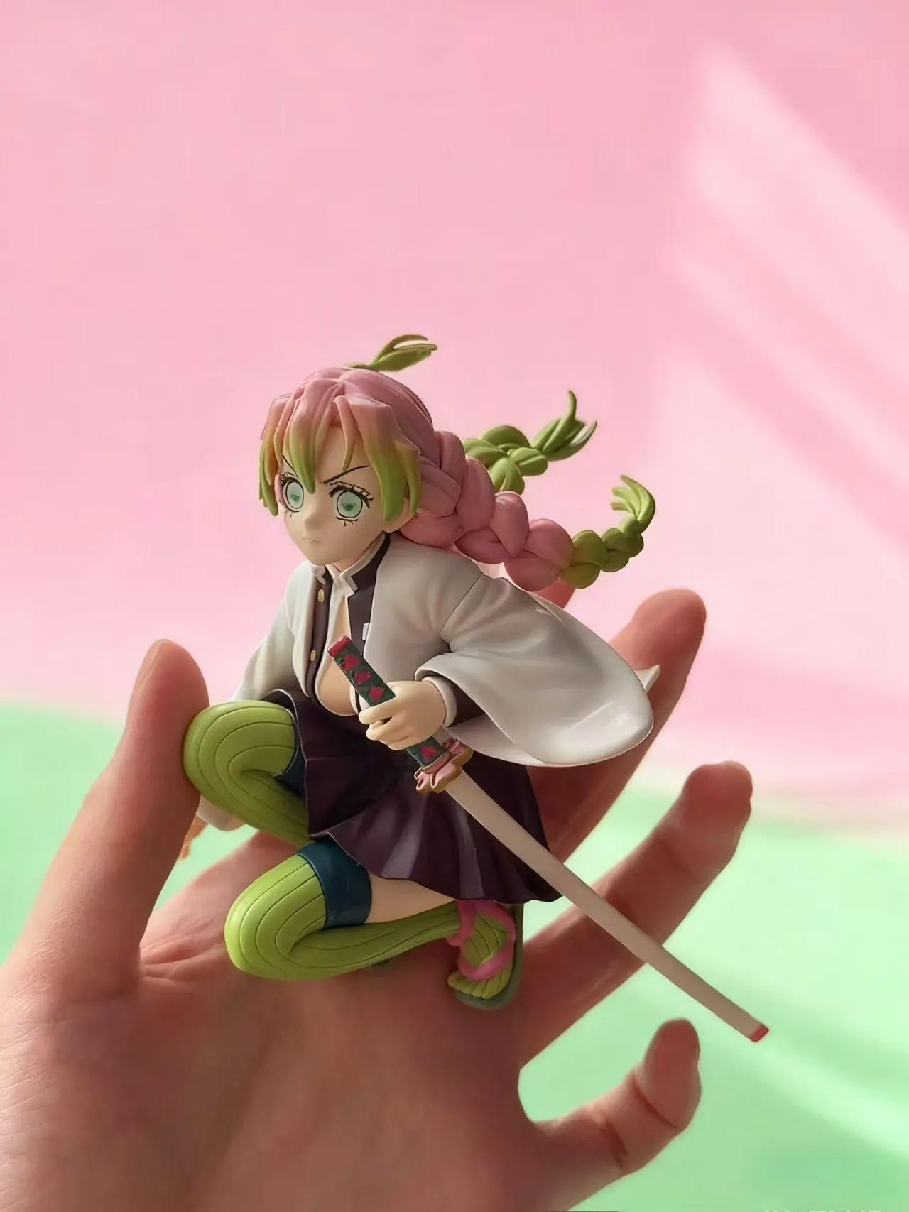 Mitsuri Kanroji Figure – Demon Slayer Love Hashira Anime Figure, Kimetsu No Yaiba PVC Statue, Cute Collectible Gift for Fans and Display