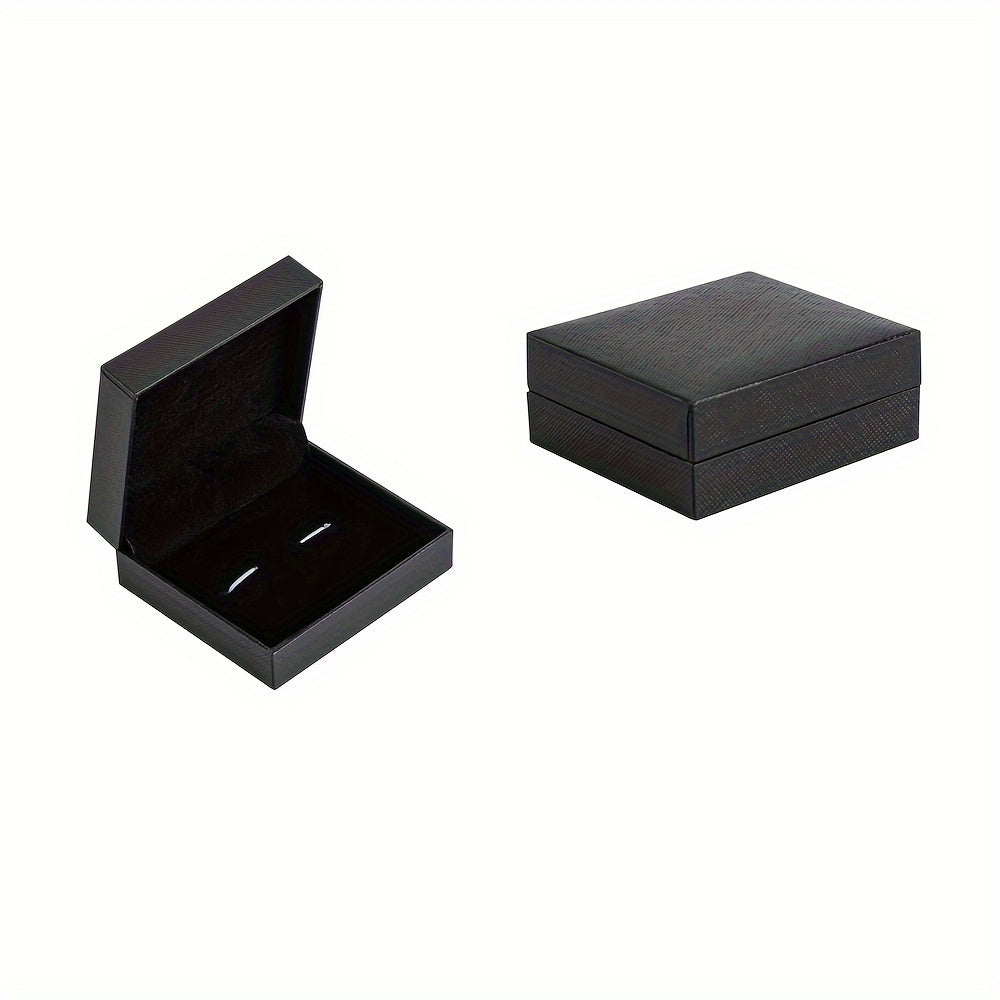Classic Black Velvet - Flip-Top Men's Cufflink Gift Box (Cufflinks Not Included) - Jewelry Packaging Case - 1pc