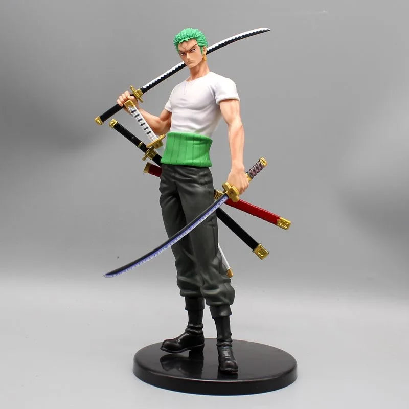 25cm/9.84in Anime One Piece Figure Roronoa Zoro Figure PVC Statue Collectible Model Toys Gifts