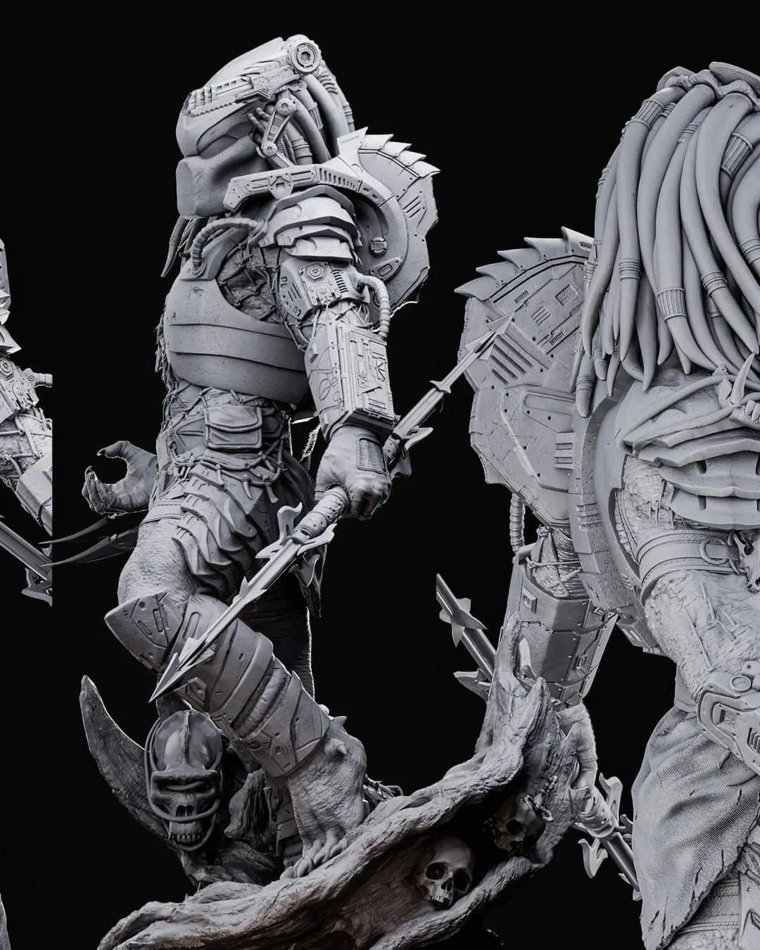 Predator 3D Printed Figure, Alien Hunter Collectible, Unpainted