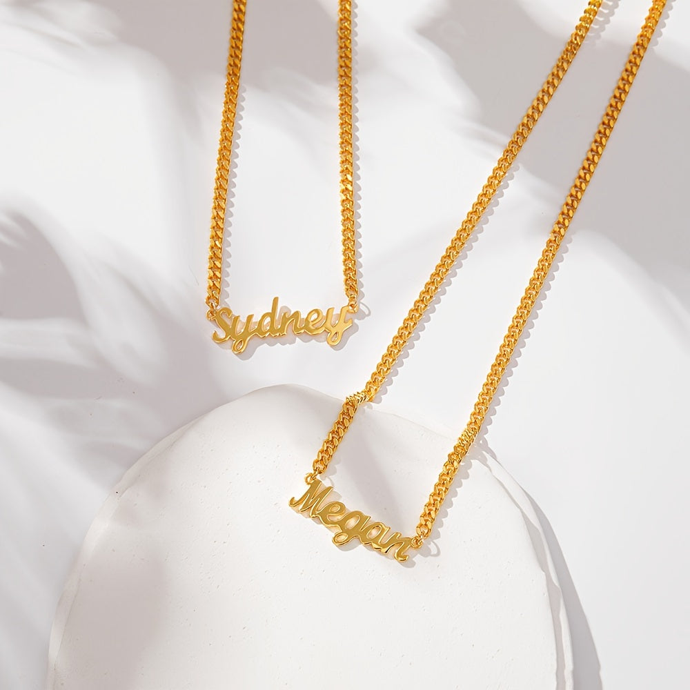 Personalized Necklace with Custom Name/Text Engravable - Stainless Steel Chain, for & - Custom Initials, Name, Date, Message - Unique Gift for Couples, Family, Birthdays,, Wedding