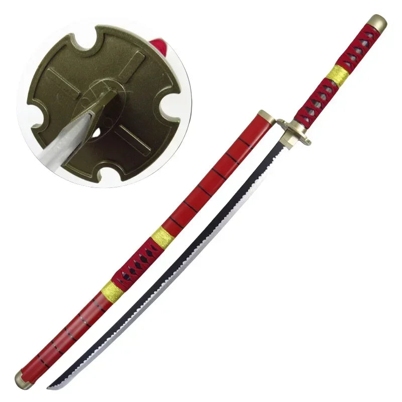 Wooden One Piece Katana Swords Real Size Japanese Anime Katana Sword Simulation Roronoa Zoro Cosplay Props Home Decorations