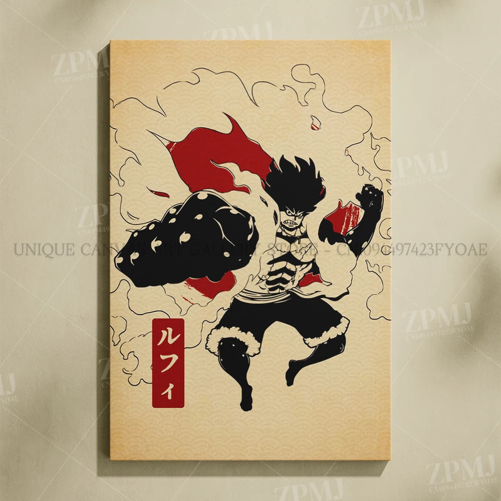 Anime One Piece Home Decoration Canvas Painting Pictures Monkey D. Luffy Figures Wall Art Prints Poster For Living Room No Frame