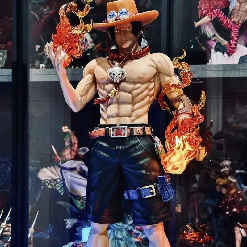 70cm Anime One Piece Dream Ace Super Large Doll Model Hand-Held 3rd Anniversary 1/3 Ace Limited Edition Statue Decorative Toys