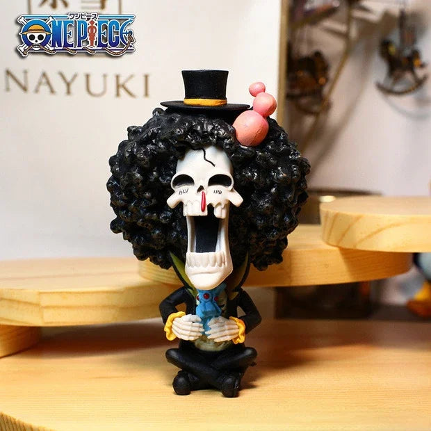 8-10cm Anime Figure One Piece Monkey D Luffy Roronoa Zoro Kawaii Toys Q-Version Figural Nendoroid Car Decoration PVC Model Gift