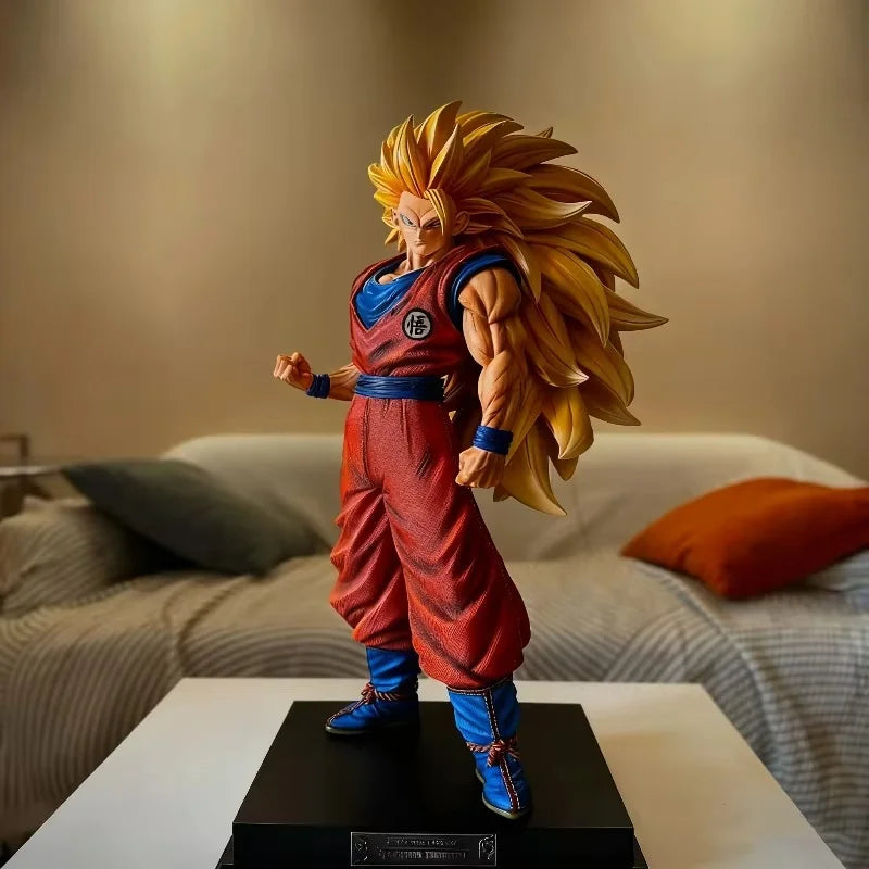 54cm JT 2% SSJ3 Dragon Ball Goku Action Figures Large Size PVCAnime Static Statue GK Collectible Model Toys Desktop Deco Gift