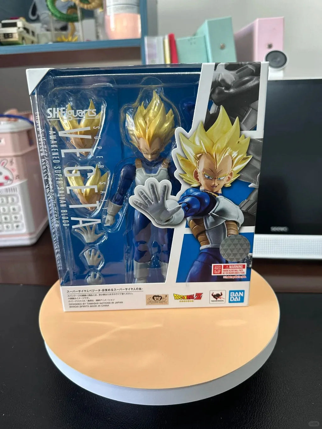 Genuine Bandai SHF Dragon Ball Z Vegeta Awakened Super Saiyan Blood S.H.Figuarts Pvc Action Figurine Collection Model Toy Gift