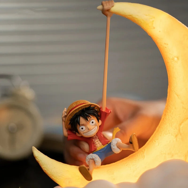 One Piece Luffy Night Light Anime Peripheral Desktop Decoration Magnetic Control Moon Lamp Children Funny Holiday Gifts