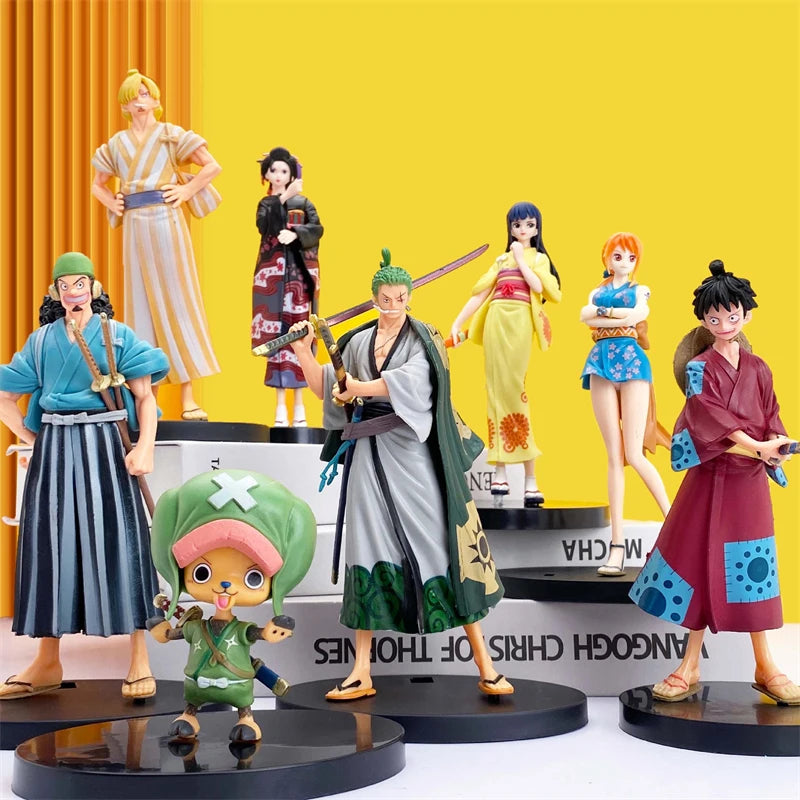 One Piece Luffy Roronoa Zoro Figure Toys Anime Portgas D Ace Vinsmoke Sanji Chopper Nami Robin PVC Figurine Model Dolls Gifts