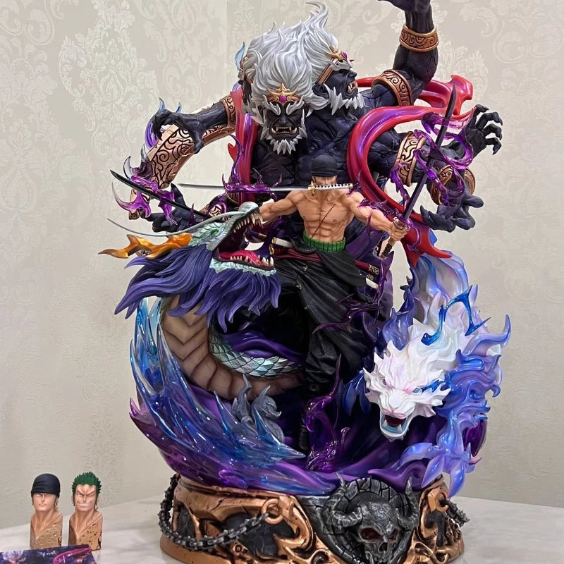 One Piece Roronoa Zoro Hell Form Action Figure Pvc Material Exquisite Details Collectible Model For Fans Anime Character Statue