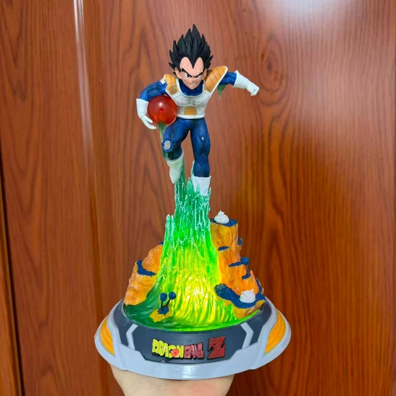 Dragon Ball Z Super Saiyan Diving Vegeta Luminous PVC Desktop Decoration Model Toy Children's Gift