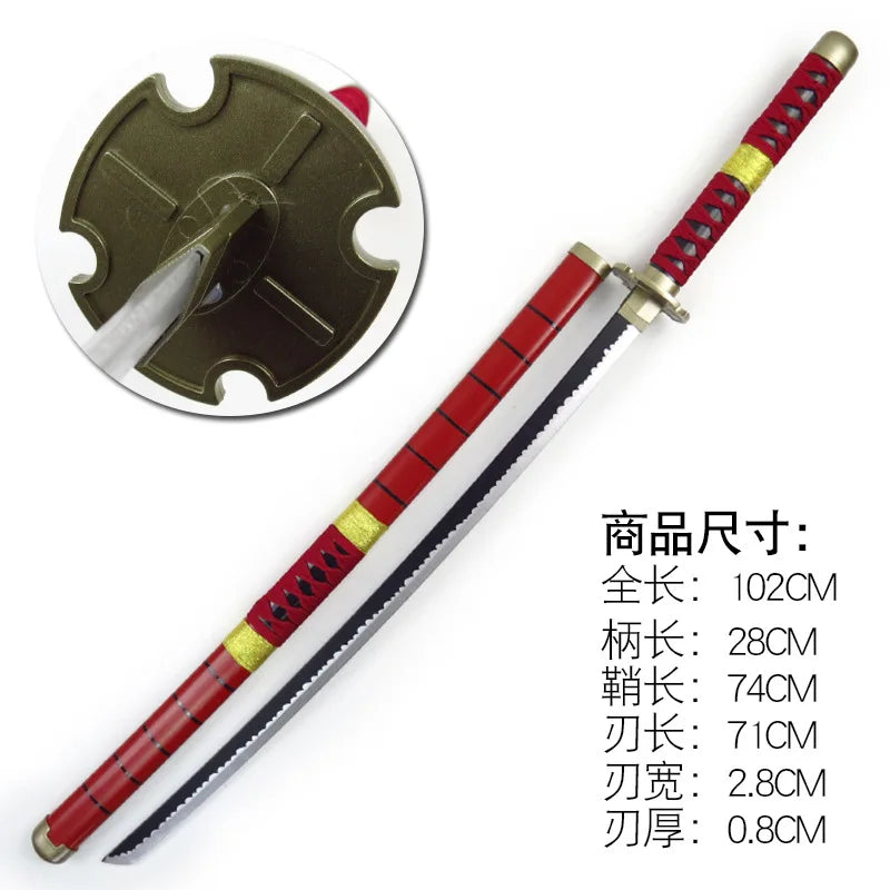 104cm Roronoa Zoro Sword Anime One Piece Cosplay Prop Knife Ninja Schwert Real Size Japanese Katana Original Samurai Sabre Toy