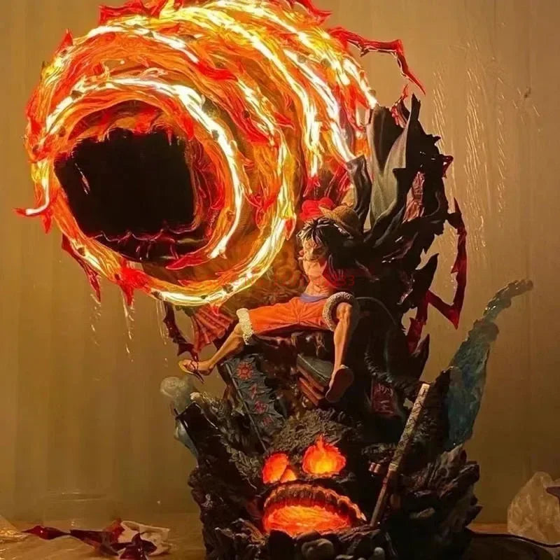 Hot One Piece Gk Anime Figure Luffy With Led  Toys Gear 3 Figurine Red Roc Pvc Statue Collectible Model Decoration Birthday Gift