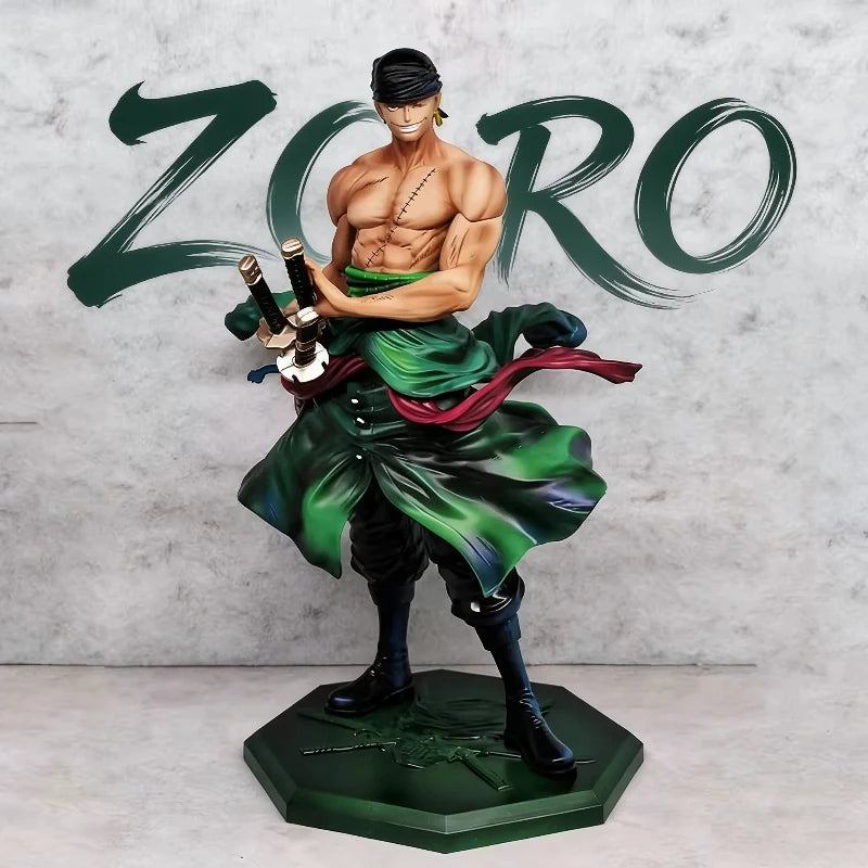 26cm One Piece Anime Figure Jinshan Zoro Drawing Sword Action Figure PVC Figure With Base Collectible Model Toy Desk Decor Gift