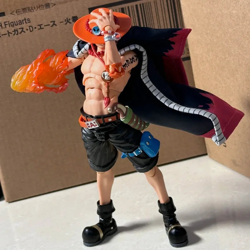 18CM Portgas D Ace Anime One Piece PVC KO Articulated Action Figure Desktop Decoration Ornament Model Kit Boy Trendy Toys Gifts
