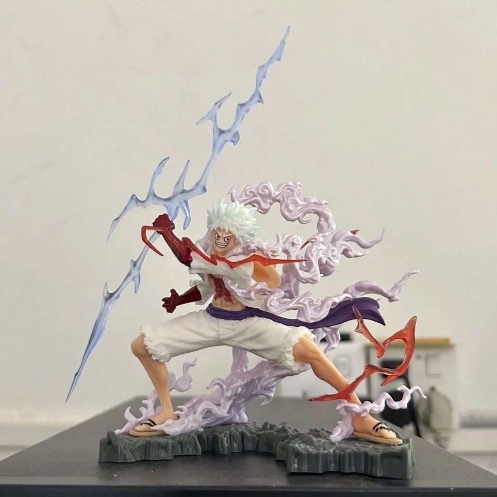 12cm/4.7in One Piece Anime Wink Studio Small Thunderbolt Nika Luffy Figures Pvc Statue Desktop Ornamen Collection  Statue Model