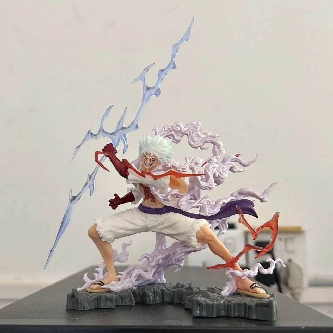 12cm/4.7in One Piece Anime Wink Studio Small Thunderbolt Nika Luffy Figures Pvc Statue Desktop Ornamen Collection  Statue Model