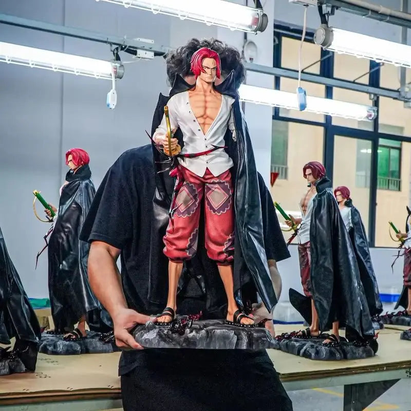 Anime Jt Statue 70cm One Piece Red Hair Shanks Four Emperors Large Gk Model Action Figures Pvc Toys Collectibles Ornaments Gifts