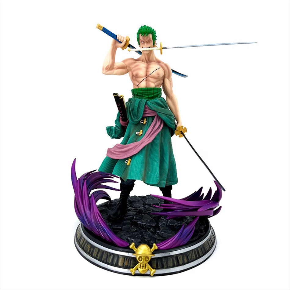 21cm One Piece Figure Small Blood Bath Sauron One Piece Gk Three-Knife Flow Stunt Version Scene Statue Boxed Anime