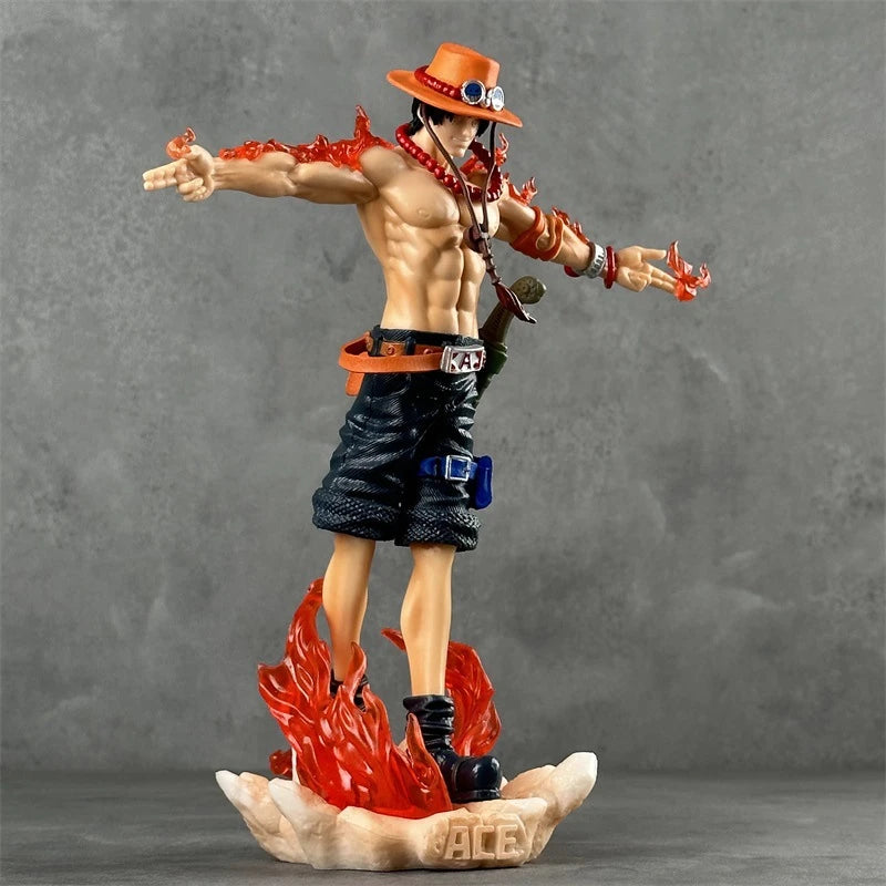 28cm Anime One Piece Ace Figure Portgas D Ace Action Figurine Pvc Statue Collectible Model Toys For Childern Christmas Gifts