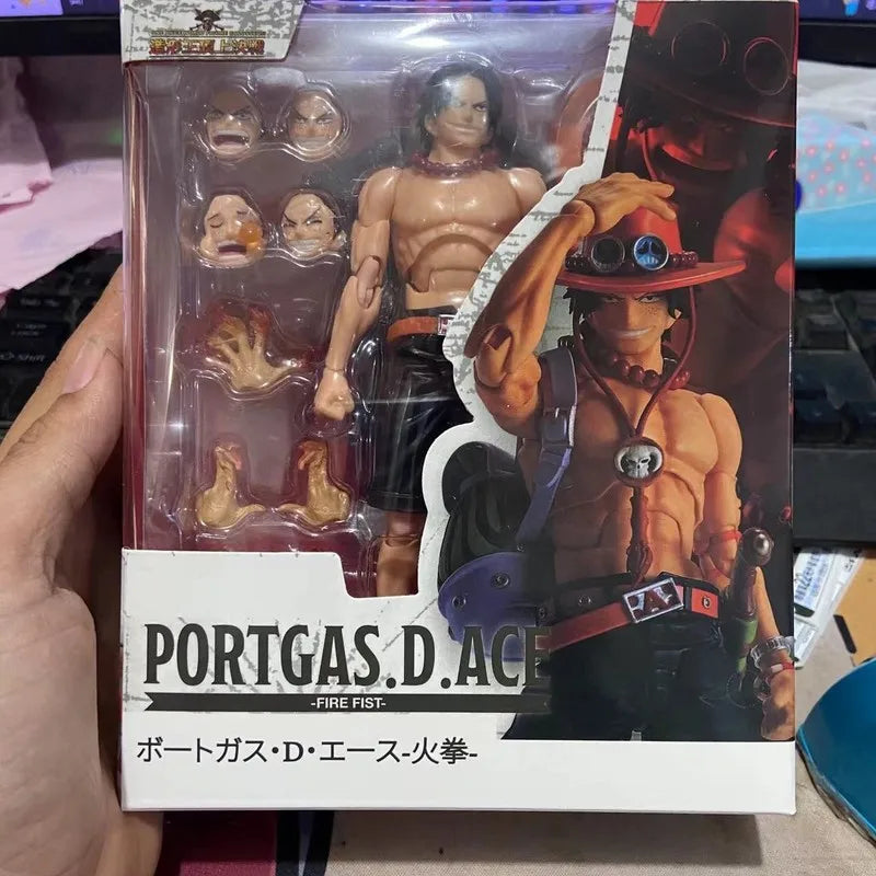 17cm Anime One Piece Super Popular Character Fire Circle Ace Doll Model Joints Can Start To Do High Quality Ornaments Toy Gifts