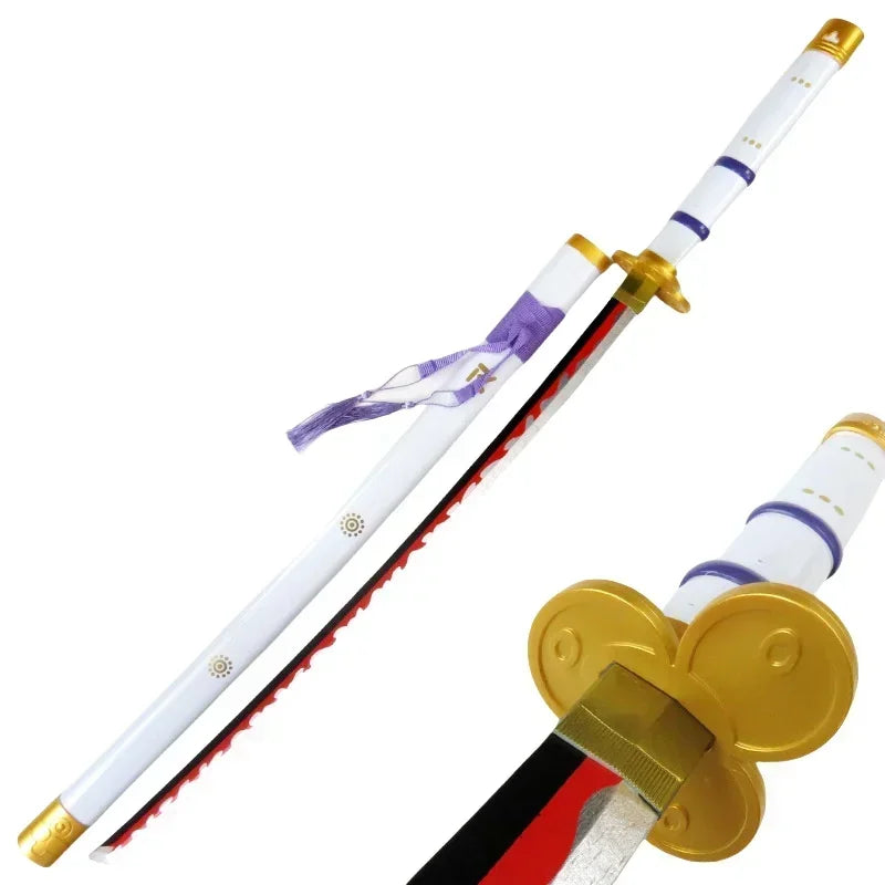 Wooden One Piece Katana Swords Real Size Japanese Anime Katana Sword Simulation Roronoa Zoro Cosplay Props Home Decorations