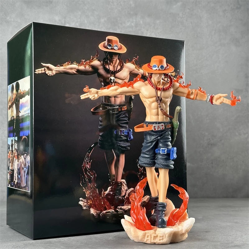 28cm Anime One Piece Ace Figure Portgas D Ace Action Figurine Pvc Statue Collectible Model Toys For Childern Christmas Gifts