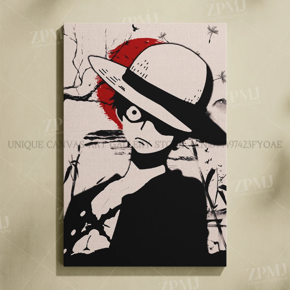 Anime One Piece Home Decoration Canvas Painting Pictures Monkey D. Luffy Figures Wall Art Prints Poster For Living Room No Frame