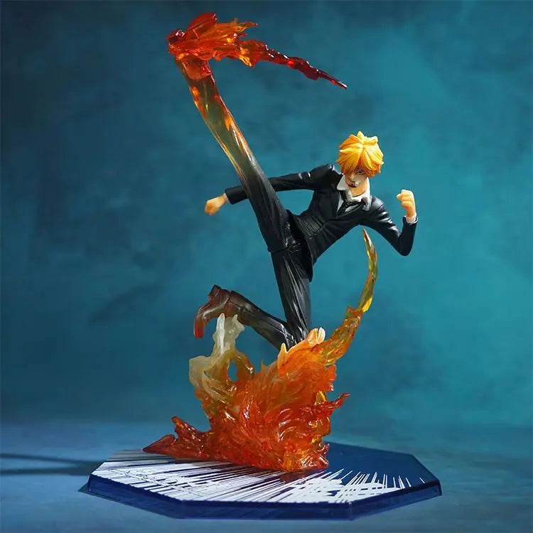 One Piece figure Sanji kicking leg model toy doll decoration Zoro Luffy Three-Sword Style special effect figure collectible